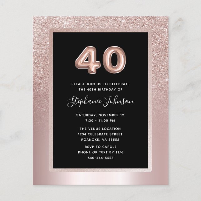 Lámina Invitación a la fiesta de cumpleaños 40 del Reliev (Anverso)