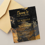 Lámina Invitación a la fiesta de cumpleaños 50 del oro ne<br><div class="desc">Moderno y elegante animaciones únicas a 50 años de los hombres hito BUDGET cumpleaños sorpresa de fiesta con elegante diseño de trazos de pincel abstracto de oro y negro. Adecuado para cualquier edad hito de edad: 21, 30, 40, 50, 60, 70, 75, 80, 90, 100. POR FAVOR LEA ESTO ANTES...</div>