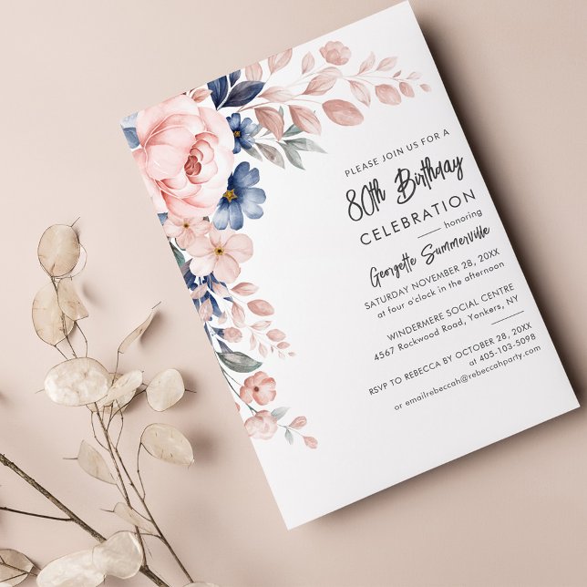Lámina Invitación a la fiesta de cumpleaños 80 de Pink Fl (Subido por el creador)