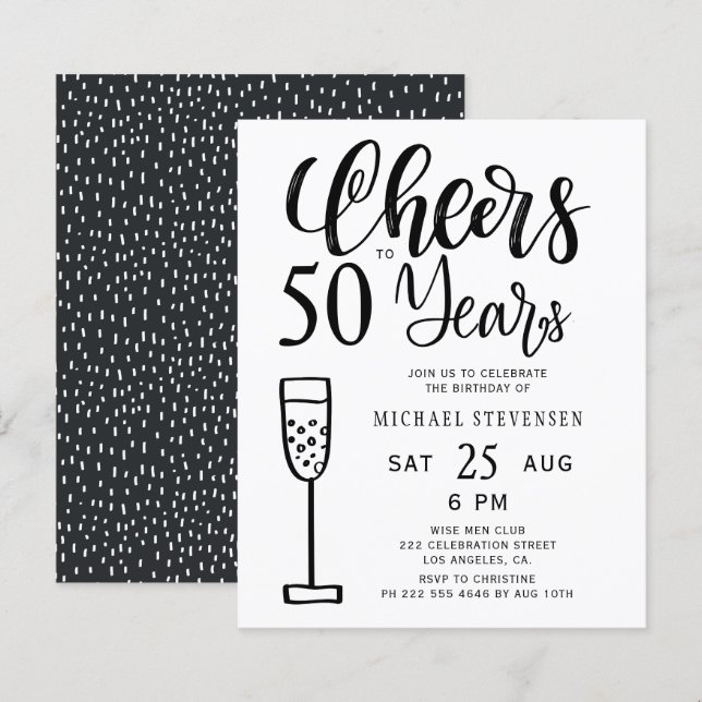 Lámina Invitación a la fiesta de cumpleaños con presupues (Anverso / Reverso)