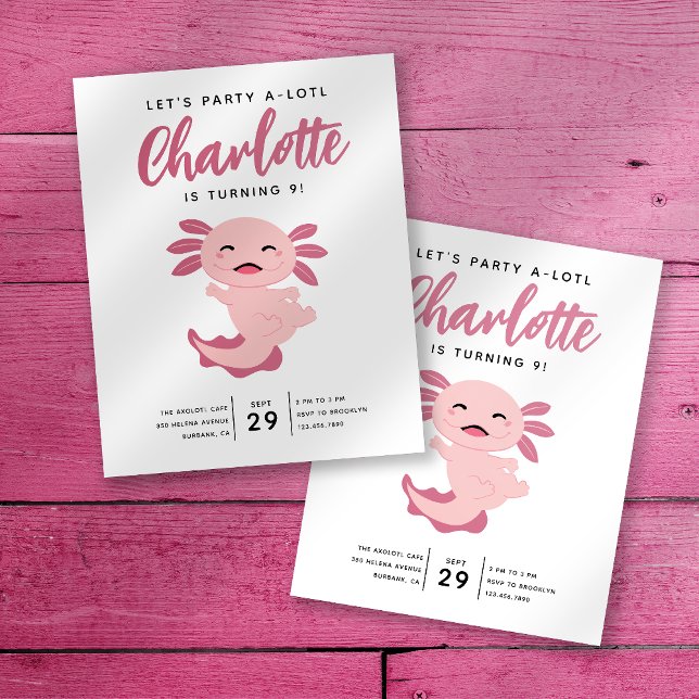 Lámina Invitación a la fiesta de cumpleaños de Axolotl (Subido por el creador)