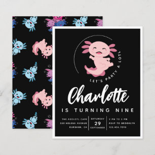 Lámina Invitación a la fiesta de cumpleaños de Axolotl de