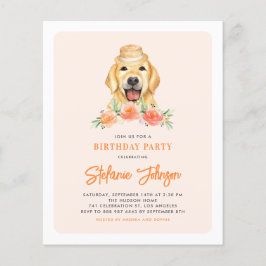 Lámina Invitación a la fiesta de cumpleaños de Golden Ret