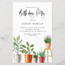 Lámina Invitación a la fiesta de cumpleaños de las planta