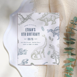 Lámina Invitación a la fiesta de cumpleaños de los dinosa