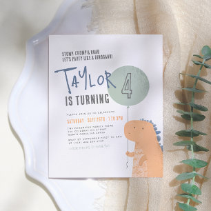 Lámina Invitación a la fiesta de cumpleaños de los dinosa