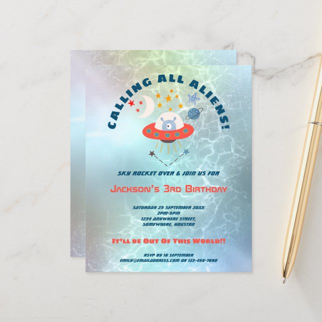 Lámina Invitación a la fiesta de cumpleaños de los extran (Anverso/Reverso In Situ)