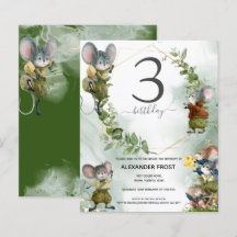 Invitación a la fiesta de cumpleaños de los ratone