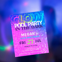 Invitación a la fiesta de cumpleaños de Neon glow