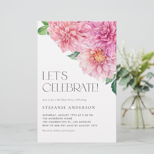 Lámina Invitación a la fiesta de cumpleaños de Watercolor (Anverso de pie)