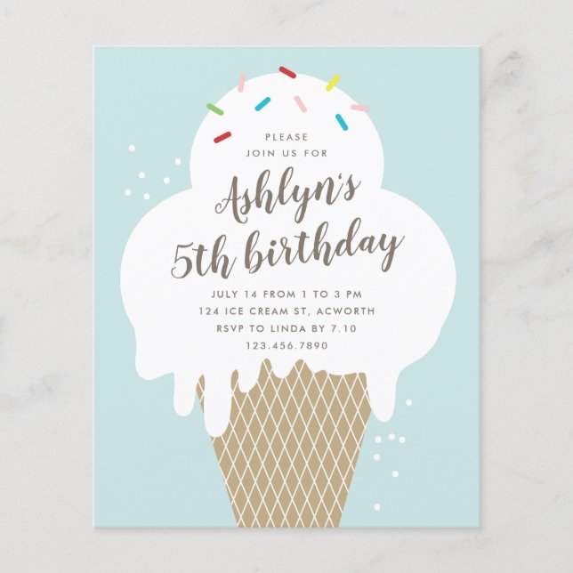 Lámina Invitación a la fiesta de cumpleaños del Crema de  (Anverso)