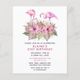Lámina Invitación a la fiesta de cumpleaños del Flamingo 