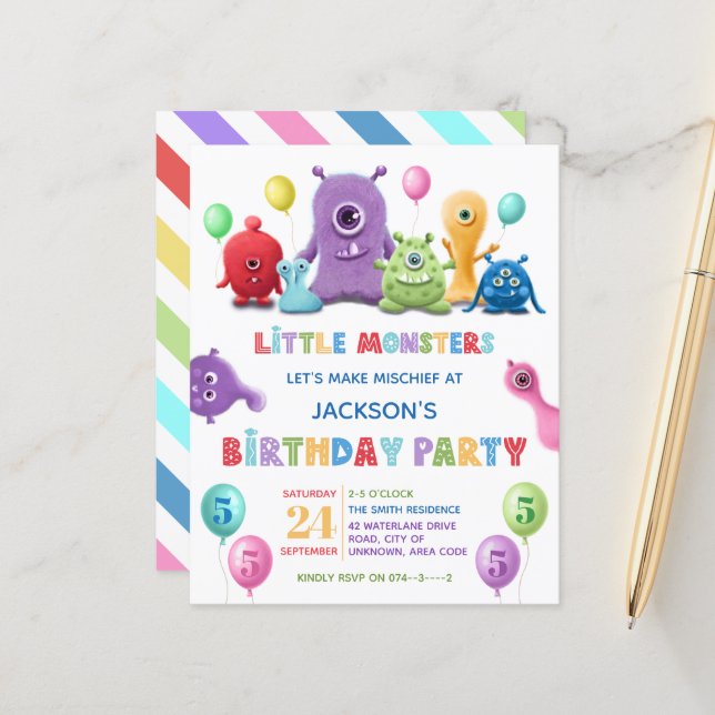 Lámina Invitación a la fiesta de cumpleaños del pequeño m (Anverso/Reverso In Situ)