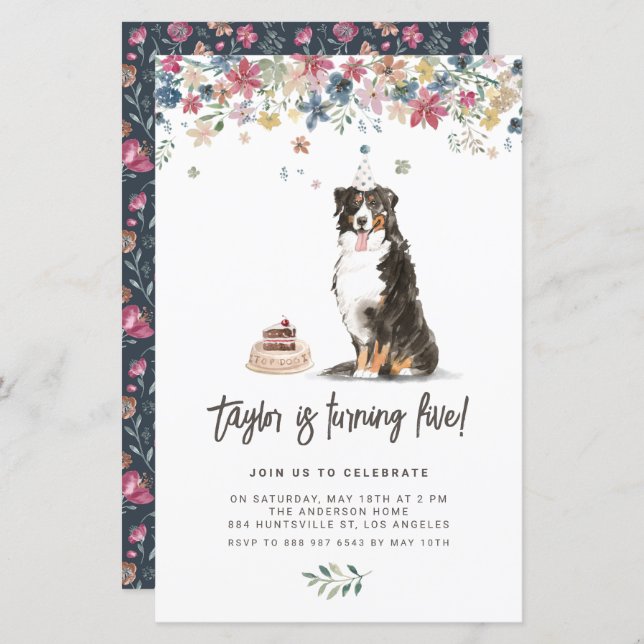 Lámina Invitación a la fiesta de cumpleaños del perro de  (Anverso / Reverso)