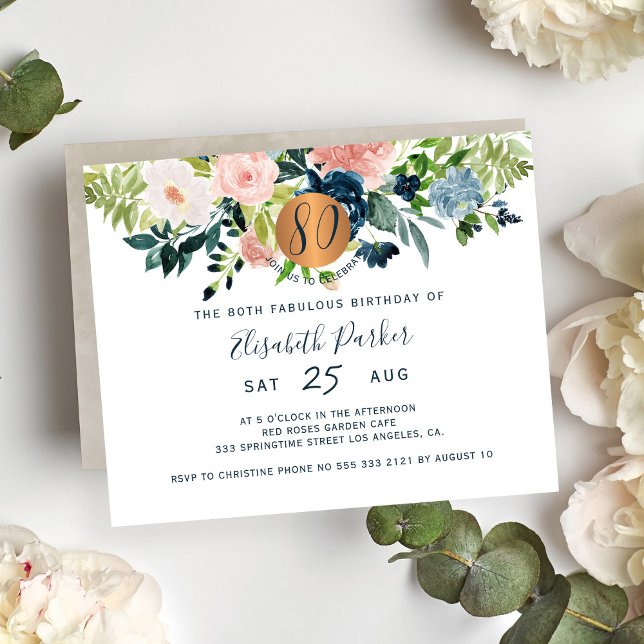 Lámina Invitación a la fiesta de cumpleaños floral número (Subido por el creador)