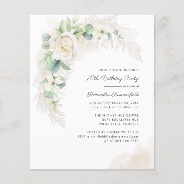 Lámina Invitación a la fiesta de cumpleaños número 70 del (Anverso)