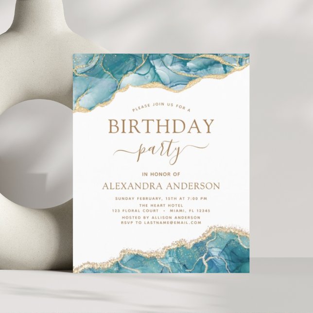 Lámina Invitación a la fiesta de cumpleaños turquesa Agat (Subido por el creador)