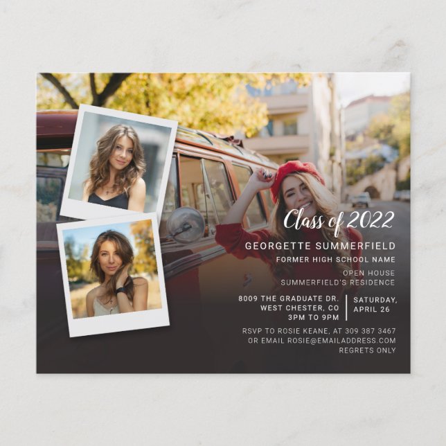 Lámina Invitación a la fiesta de fotos de graduación 2025 (Anverso)