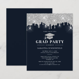 Lámina Invitación a la fiesta de graduación 2026 azul mar
