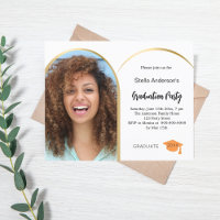 Invitación a la fiesta de graduación con arco de f