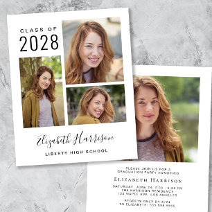 Lámina Invitación a la fiesta de graduación con foto econ