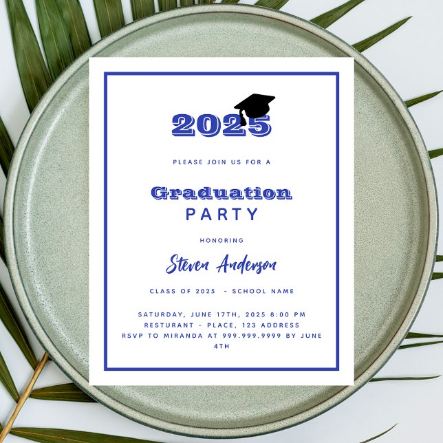 Lámina Invitación a la fiesta de graduación de Blue White (Subido por el creador)