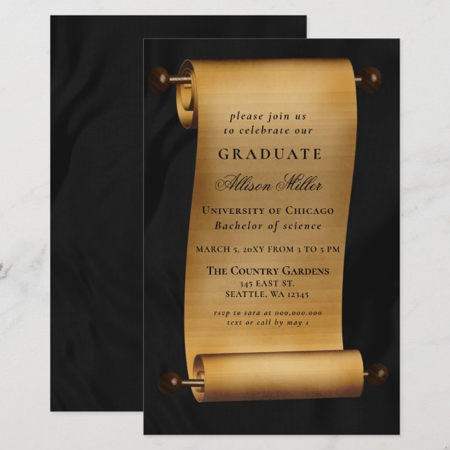 Lámina Invitación a la fiesta de graduación de desplazami (Anverso / Reverso)