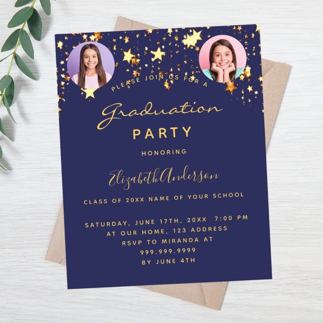 Lámina Invitación a la fiesta de graduación de fotos de e (Subido por el creador)