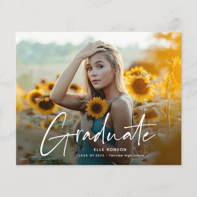 Lámina Invitación a la fiesta de graduación de fotos de g (Anverso)