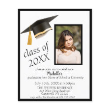 Invitación a la fiesta de graduación de la foto de