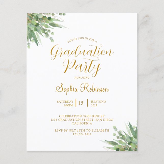 Lámina Invitación a la fiesta de graduación de oro del Eu (Anverso)