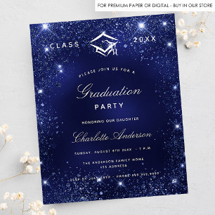 Lámina Invitación a la fiesta de graduación de purpurina 