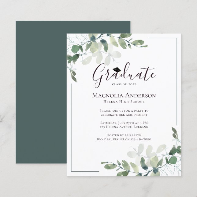 Lámina Invitación a la fiesta de graduación del eucalipto (Anverso / Reverso)