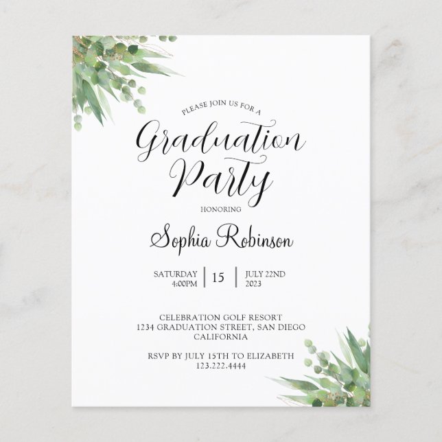 Lámina Invitación a la fiesta de graduación del eucalipto (Anverso)