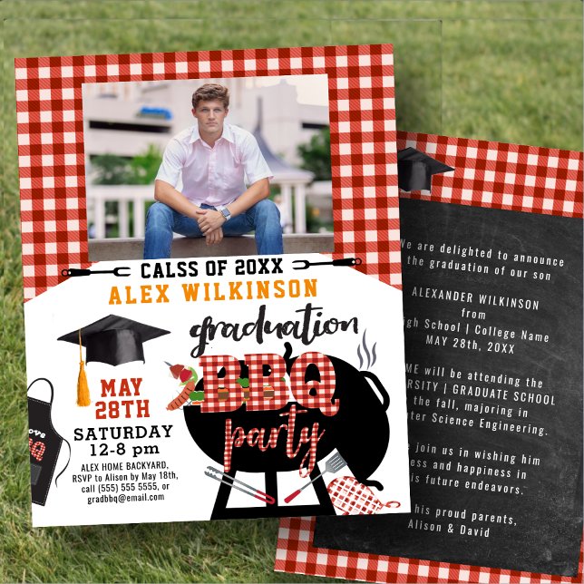 Lámina Invitación a la fiesta de graduación roja de BBQ (Subido por el creador)