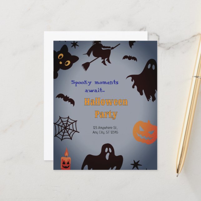 Lámina Invitación a la fiesta de Halloween (Anverso/Reverso In Situ)