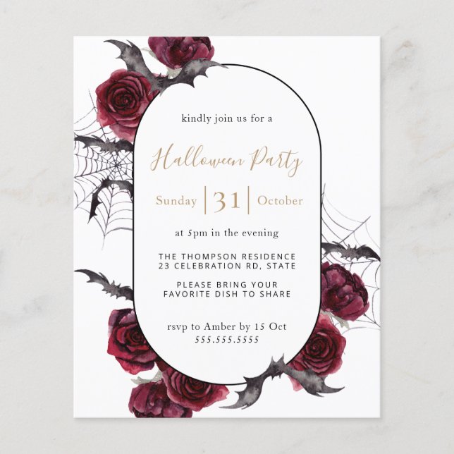 Lámina Invitación a la fiesta de Halloween de Moody Arch  (Anverso)