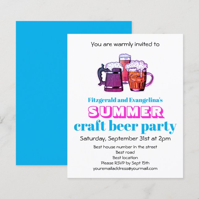 Lámina Invitación a la fiesta de las cervezas artesanales (Anverso / Reverso)