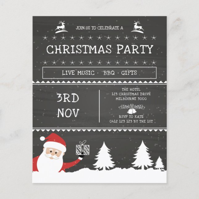 Lámina Invitación a la fiesta de los Navidades del Chalkb (Anverso)