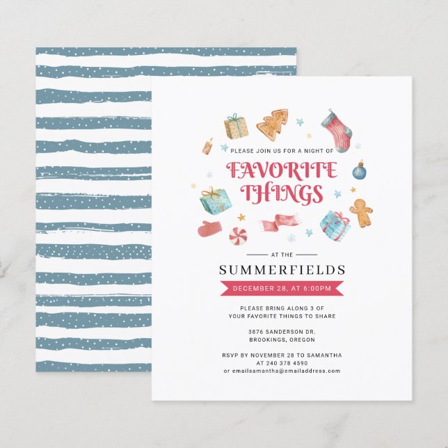 Lámina Invitación a la fiesta de navidades (Anverso / Reverso)