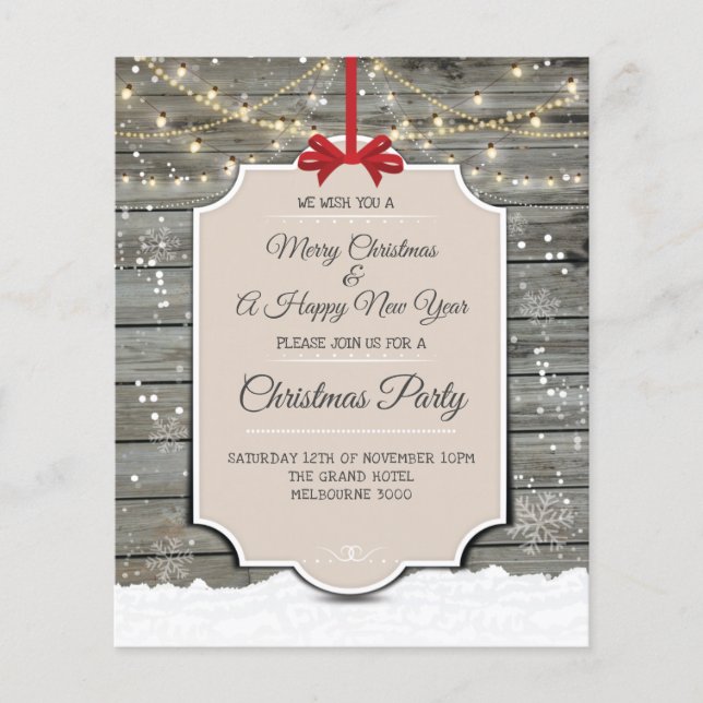 Lámina Invitación a la fiesta de Navidades de la nieve en (Anverso)