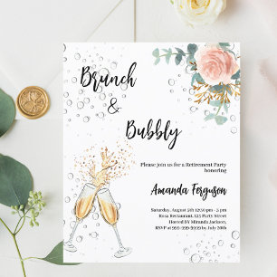 Lámina Invitación a la fiesta de retiro de brunch bubbly