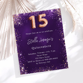 Lámina Invitación a la fiesta de rosa púrpura de Quincean