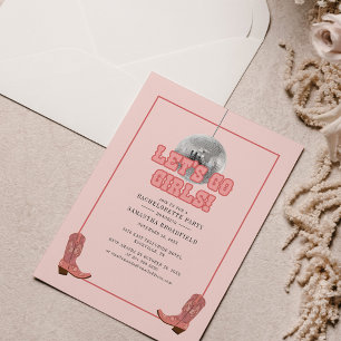 Lámina Invitación a la fiesta de soltera Disco Cowgirl
