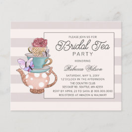 Lámina Invitación a la fiesta de té de novia floral de Ru