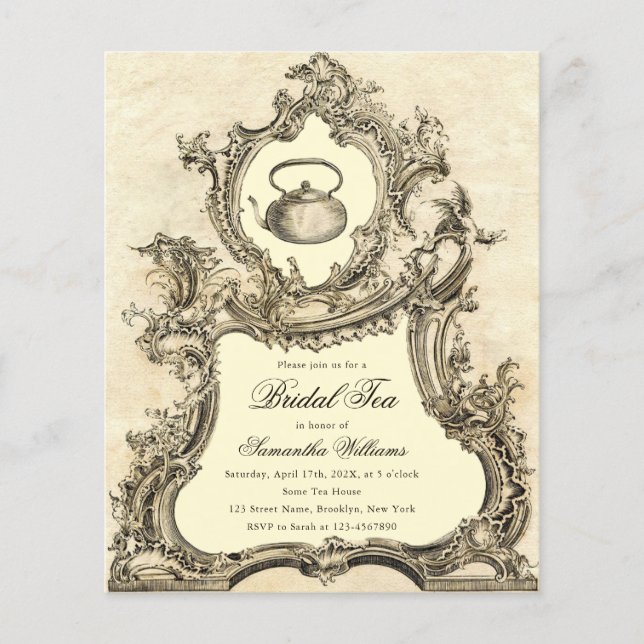 Lámina Invitación a la fiesta de té de novias de Rococo v (Anverso)
