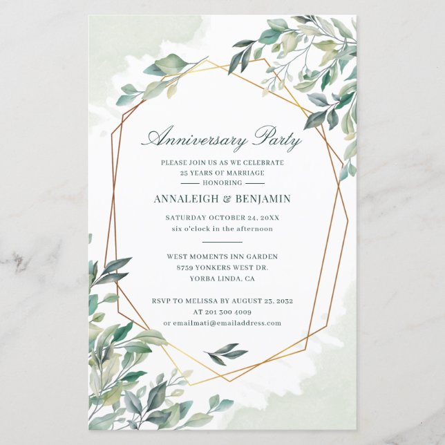 Lámina Invitación a la fiesta del aniversario del Boda Eu (Anverso)
