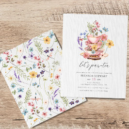 Lámina Invitación a la fiesta del té de flores silvestres