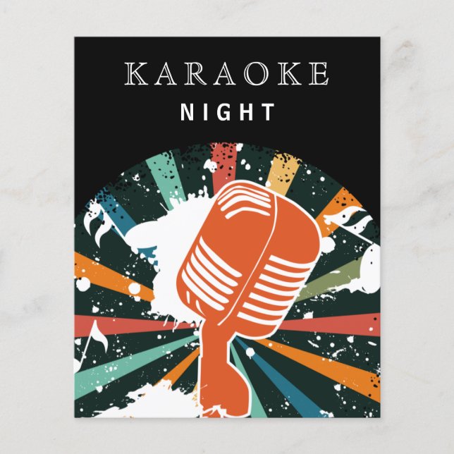 Lámina Invitación a la fiesta nocturna de Karaoke Budget (Anverso)