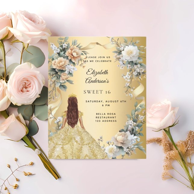 Lámina Invitación a la flor amarilla de vestido dorado 16 (Subido por el creador)